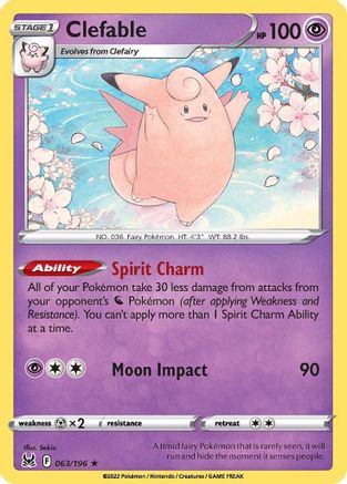 Clefable 063 - Reverse Holofoil SWSH11 Lost Origin - Rare