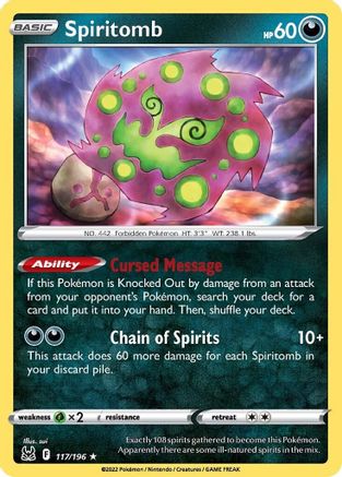 Spiritomb 117 SWSH11 Lost Origin - Rare