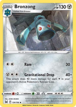 Bronzong 126 - Reverse Holofoil SWSH11 Lost Origin - Uncommon
