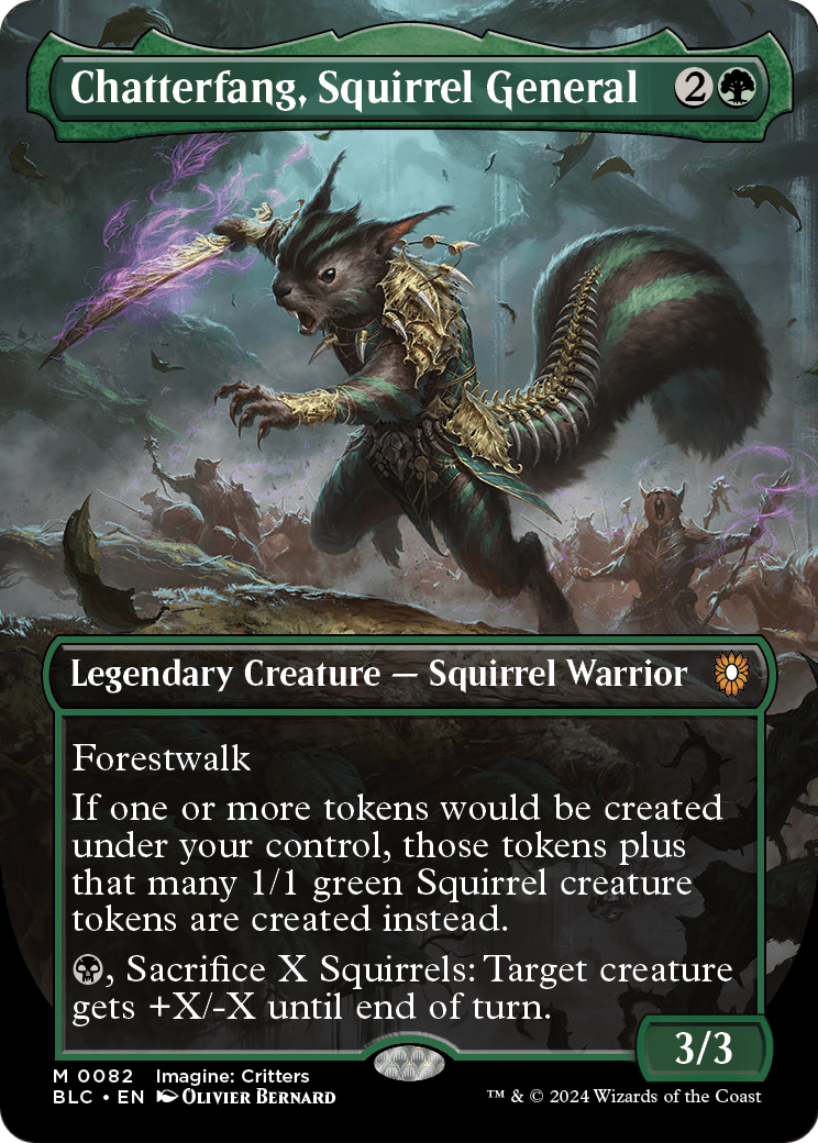 Chatterfang, Squirrel General (Borderless) (BLC-082) - Bloomburrow Commander