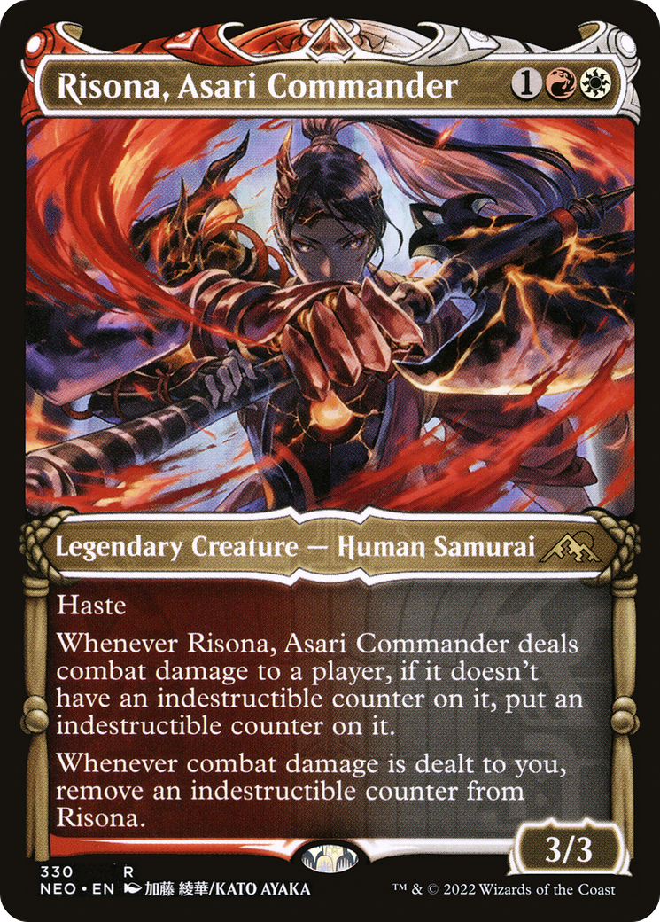Risona, Asari Commander (Showcase) (NEO-330) - Kamigawa: Neon Dynasty: (Showcase)