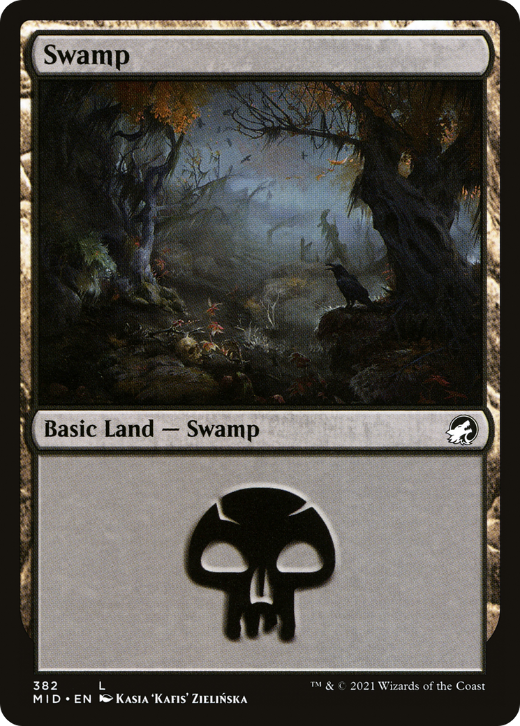 Swamp (382) (MID-382) - Innistrad: Midnight Hunt Foil