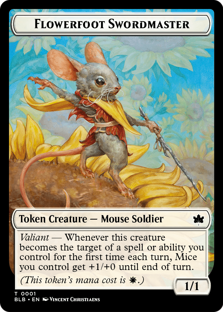 Flowerfoot Swordmaster Token (BLB-001) - Bloomburrow Tokens