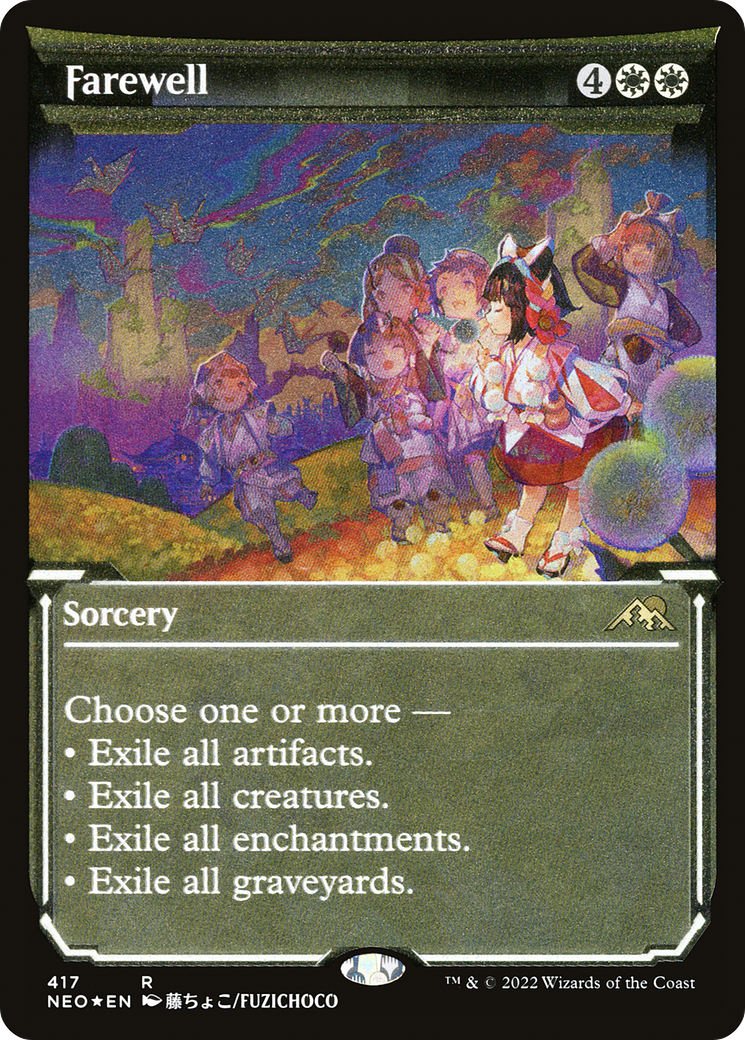 Farewell (Showcase) (Foil Etched) (NEO-417) - Kamigawa: Neon Dynasty: (Showcase) Foil