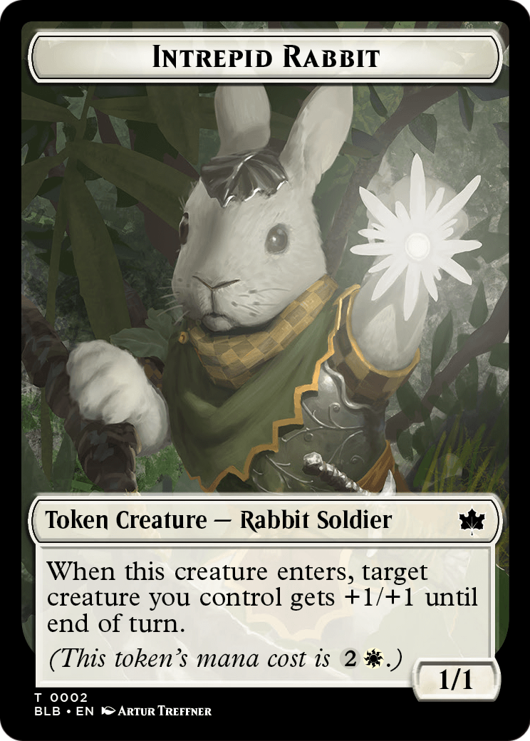 Intrepid Rabbit Token (BLB-002) - Bloomburrow Tokens