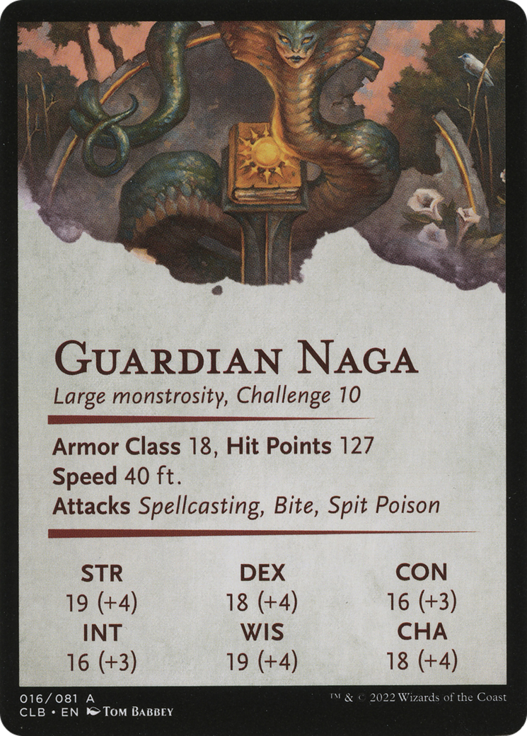 Guardian Naga // Guardian Naga (ACLB-016) - Battle for Baldur's Gate Art Series (Borderless) Foil