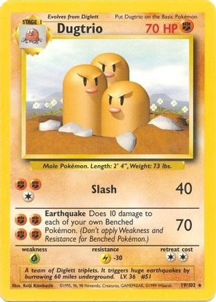Dugtrio 019 Base Set - Rare