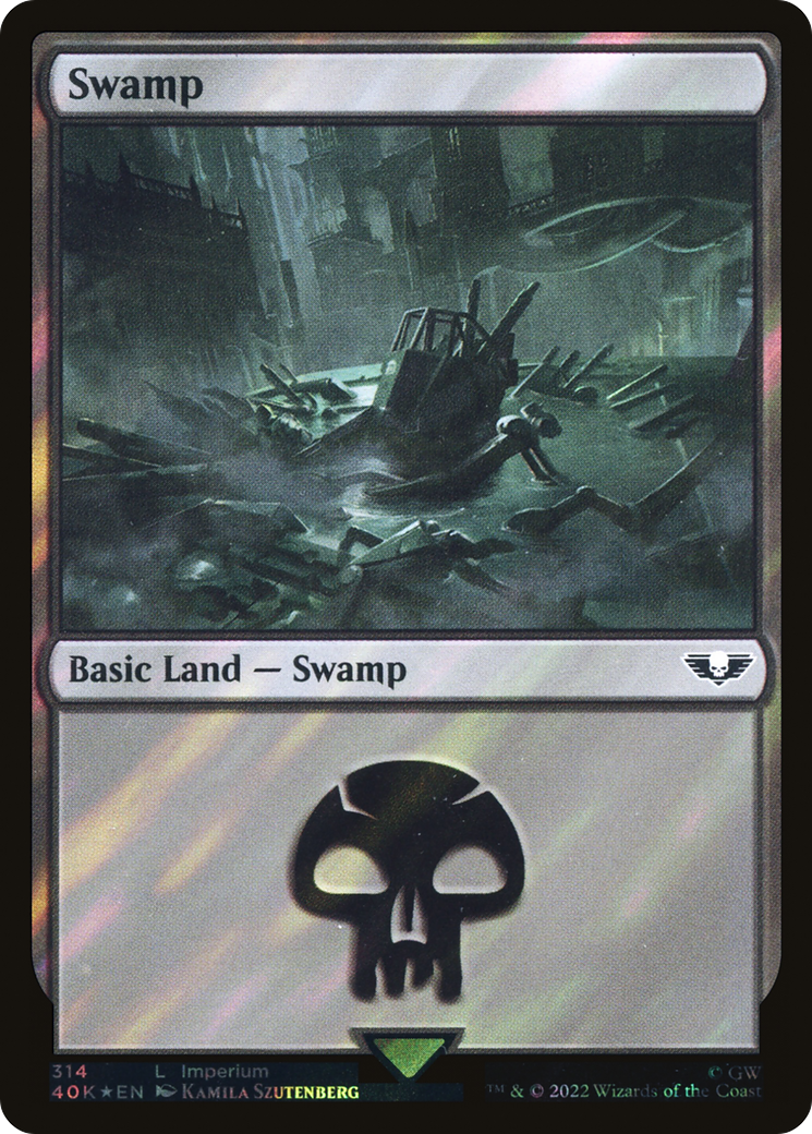 Swamp (314) (Surge Foil) (40K-314) - Warhammer 40,000 Commander Foil