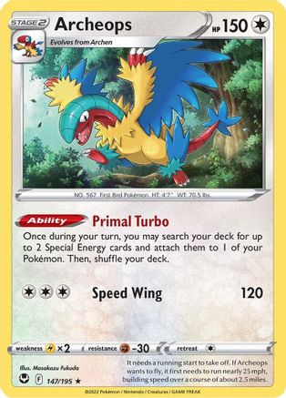 Archeops 147 - Reverse Holofoil SWSH12 Silver Tempest - Holo Rare