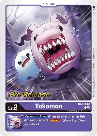 Tokomon (BT10-006) - Xros Encounter Pre-Release Cards
