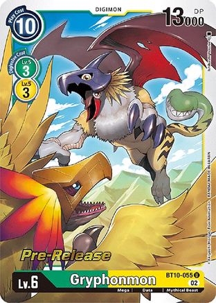 Gryphonmon (BT10-055) - Xros Encounter Pre-Release Cards Foil