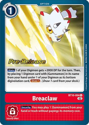 Breaclaw (BT10-094) - Xros Encounter Pre-Release Cards Foil