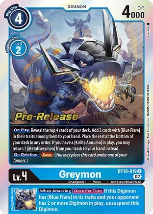 Greymon (BT10-019) - Xros Encounter Pre-Release Cards Foil