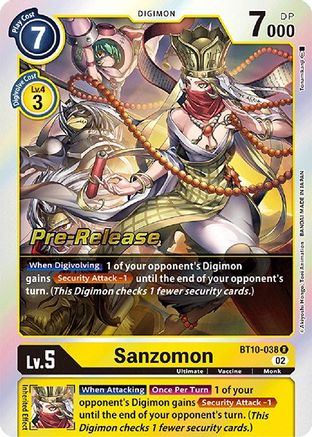 Sanzomon (BT10-038) - Xros Encounter Pre-Release Cards Foil