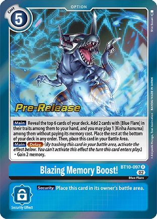 Blazing Memory Boost! (BT10-097) - Xros Encounter Pre-Release Cards Foil