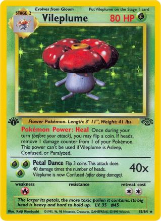 Vileplume (15) (15) 015 - 1st Edition Holofoil Jungle - Holo Rare