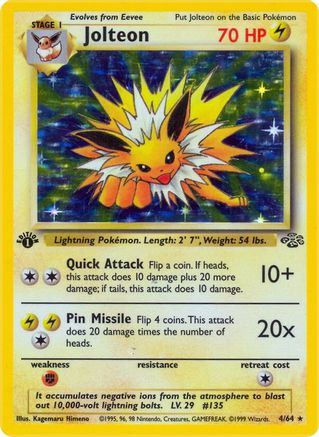 Jolteon (4) (4) 004 - 1st Edition Holofoil Jungle - Holo Rare