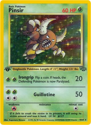 Pinsir (9) (9) 009 - 1st Edition Holofoil Jungle - Holo Rare