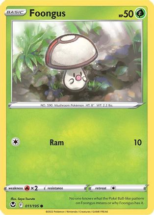 Foongus 011 - Reverse Holofoil SWSH12 Silver Tempest - Common