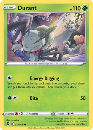 Durant 013 - Reverse Holofoil SWSH12 Silver Tempest - Common