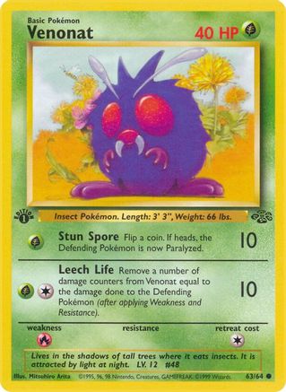 Venonat 063 - 1st Edition Jungle - Common