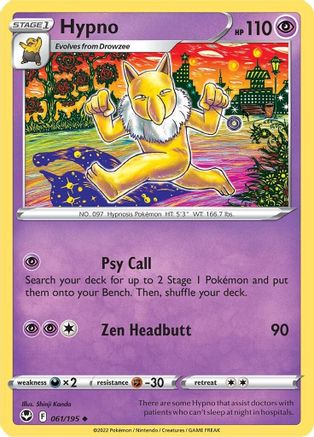 Hypno 061 - Reverse Holofoil SWSH12 Silver Tempest - Uncommon
