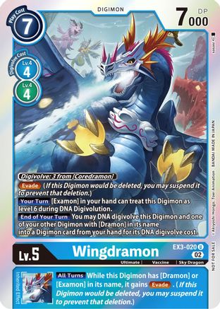 Wingdramon (Box Topper) (EX3-020) - Draconic Roar Foil
