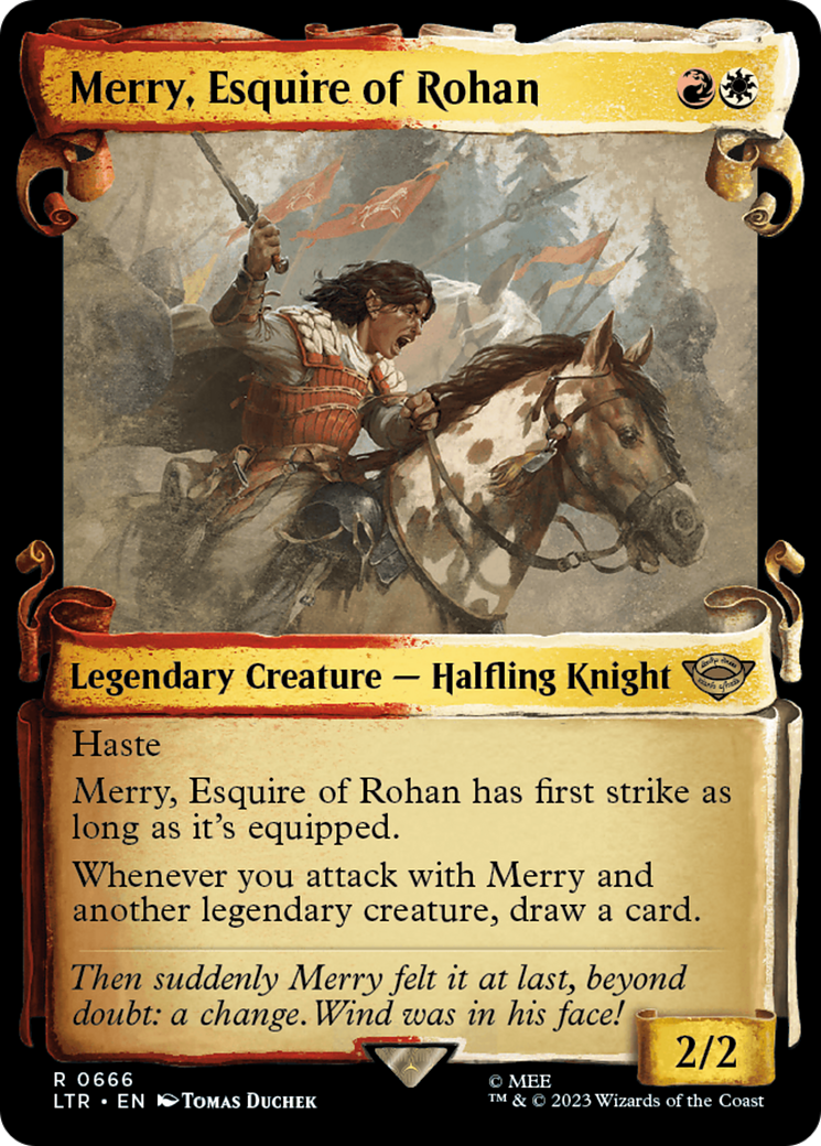 Merry, Esquire of Rohan (Showcase Scrolls) (LTR-666) - The Lord of the Rings: Tales of Middle-earth: (Showcase) Foil