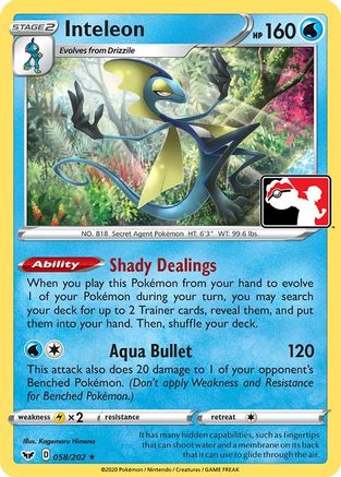 Inteleon (058) (058) 058 - Holofoil Prize Pack Series Cards - Rare