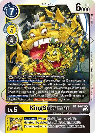 KingSukamon (BT11-043) - Dimensional Phase Foil