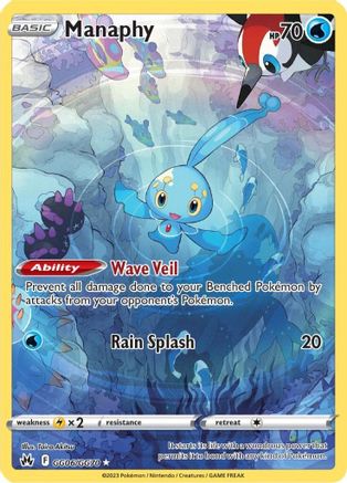Manaphy GG06 - Holofoil SWSH Crown Zenith Galarian Gallery - Ultra Rare