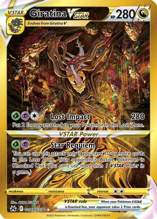 Giratina VSTAR (Secret) GG69 - Holofoil SWSH Crown Zenith Galarian Gallery - Secret Rare