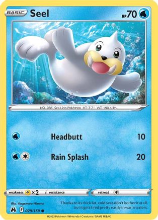 Seel 029 - Reverse Holofoil SWSH Crown Zenith - Common