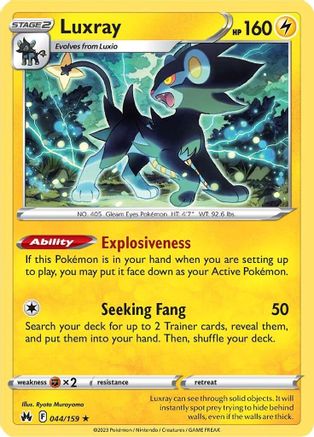 Luxray (44) (44) 044 - Reverse Holofoil SWSH Crown Zenith - Rare