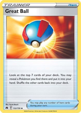Great Ball 132 - Reverse Holofoil SWSH Crown Zenith - Uncommon