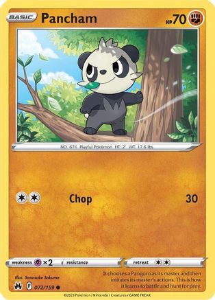 Pancham 072 SWSH Crown Zenith - Common