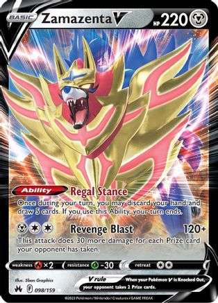Zamazenta V 098 - Holofoil SWSH Crown Zenith - Ultra Rare
