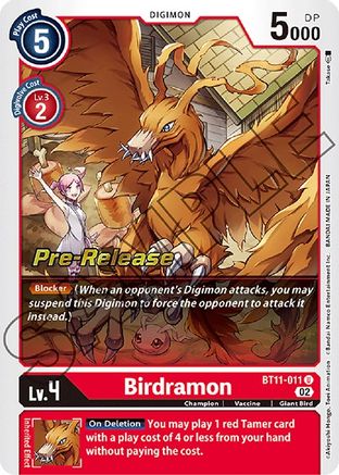 Birdramon (BT11-011) - Dimensional Phase Pre-Release Cards Foil