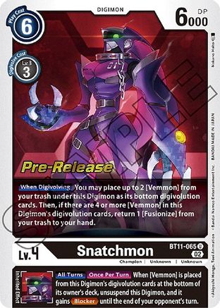 Snatchmon (BT11-065) - Dimensional Phase Pre-Release Cards Foil