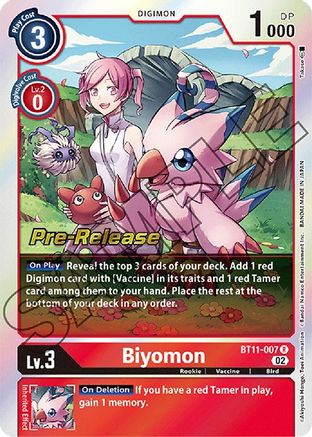 Biyomon (BT11-007) - Dimensional Phase Pre-Release Cards Foil