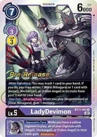 LadyDevimon (BT11-083) - Dimensional Phase Pre-Release Cards Foil