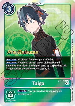 Taiga (BT11-091) - Dimensional Phase Pre-Release Cards Foil