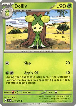 Dolliv 022/198 - Reverse Holofoil SV01 Scarlet & Violet Base Set - Common