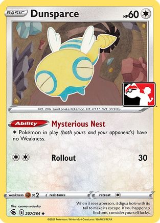 Dunsparce Prize Pack Series Cards - Uncommon