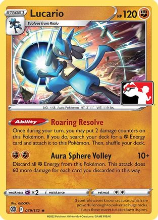 Lucario - 079/172/172 Prize Pack Series Cards - Rare