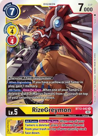 RizeGreymon (BT12-042) - Across Time Foil