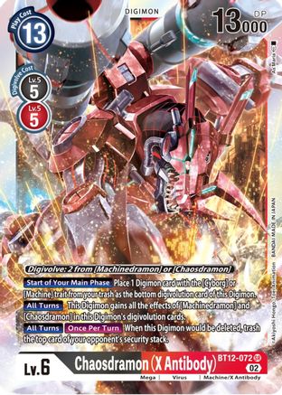 Chaosdramon (X Antibody) (BT12-072) - Across Time Foil