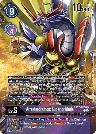 Arresterdramon: Superior Mode (Alternate Art) (BT12-083) - Across Time Foil