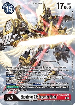 Shoutmon X7: Superior Mode (Alternate Art) (BT12-112) - Across Time Foil