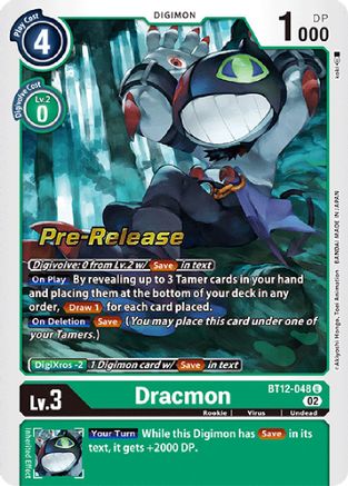 Dracmon (BT12-048) - Across Time Pre-Release Cards Foil